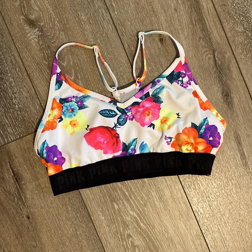 Victoria’s Secret “PINK” floral sports bra